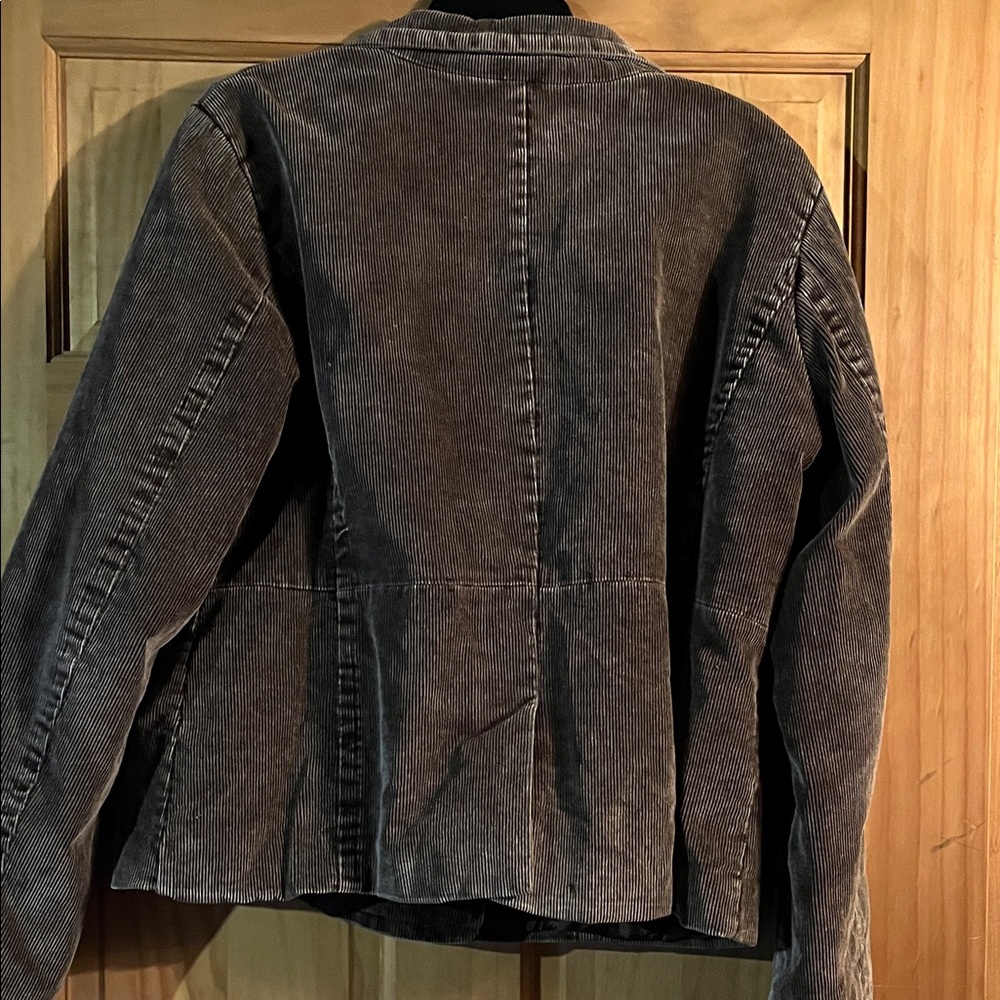 Stylish Brown Corduroy Pea Coat - Picture 3 of 4
